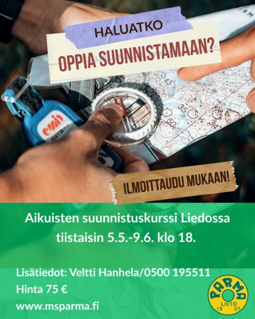 Tule mukaan kertaamaan taitojasi ja kerro kurssista kavereillesikin! Lue lisää www.msparma.fi