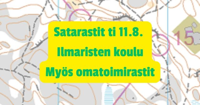 Tervetuloa tiistaina 11.8. suunnistamaan Ilmarisiin Palovuoren kartalle!