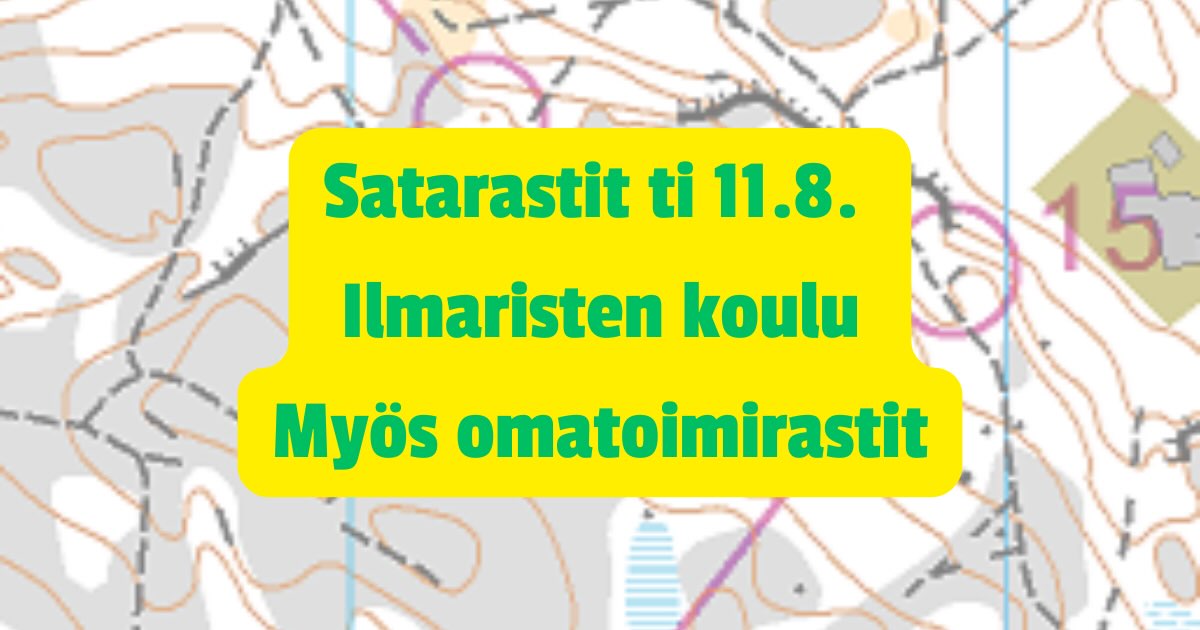 Tervetuloa tiistaina 11.8. suunnistamaan Ilmarisiin Palovuoren kartalle!