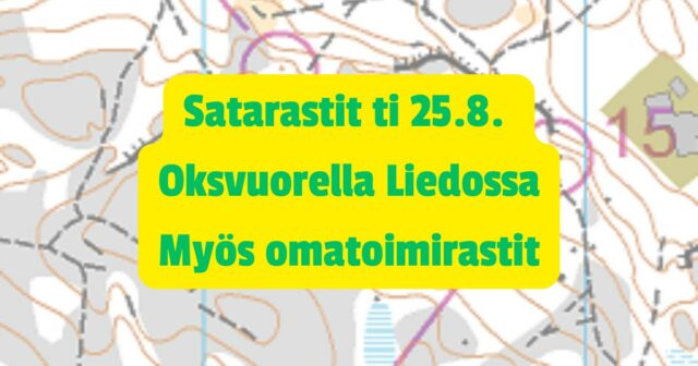Tiistaina suunnistetaan Liedon Oksvuorella, opastus VT10:ltä. Lähdöt klo 17-19, karttamaksu 10 €. Myös omatoimirastit.
#kuntorastit #omatoimirastit
https://www.liedonparma.fi/suunnistus/satarastit/satarastitulokset-2026/25-8-2026-oksvuori/