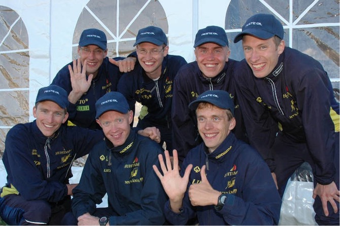 Virkiä Jukolassa 2007 6. sijan napannut seitsikkö Koivisto (vas. ylh.), Heikelä, Heinonen, Salmenoja, Peltola, Kristiansen, Muukkonen.